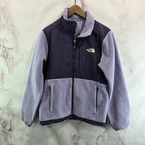 The North Face Jacket Womens Medium Purple Full Zip Hoodless Fleece Denali